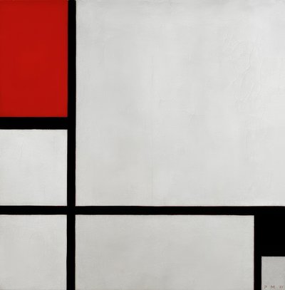 Komposition mit Rot und Schwarz von Piet Mondrian